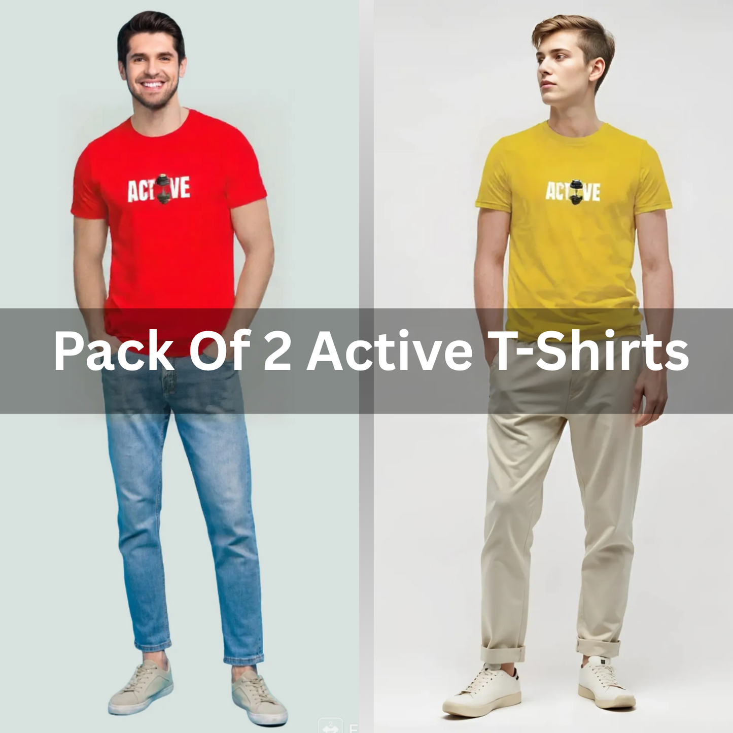 Pack of 2 Premium ActiveWeare T-Shirts – Double the Style, Double the Comfort!