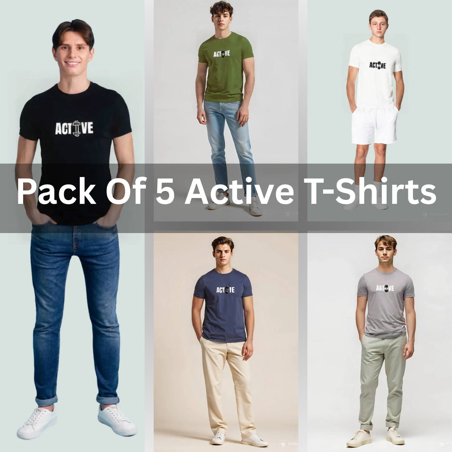 Pack of 5 Premium ActiveWeare T-Shirts – Double the Style, Double the Comfort!