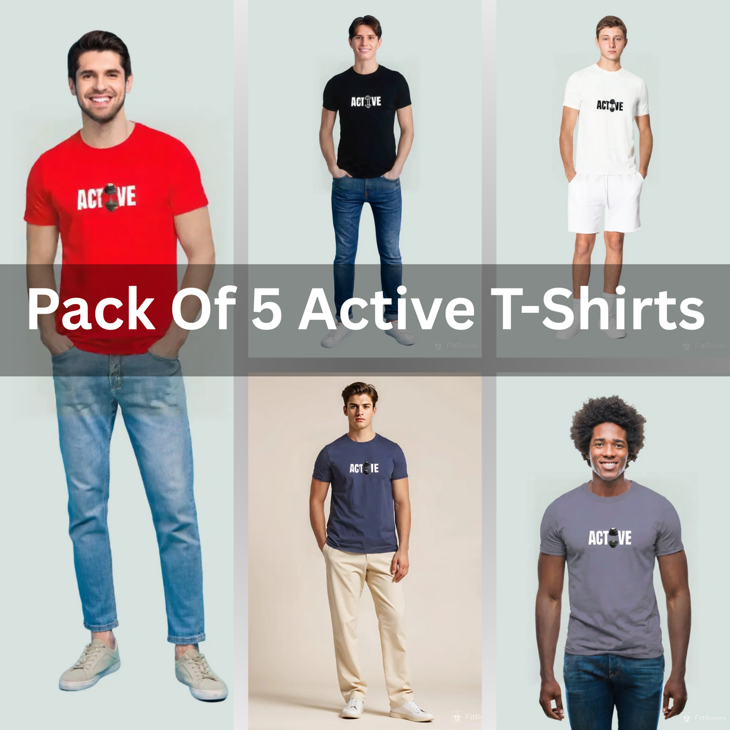 Pack of 5 Premium ActiveWeare T-Shirts – Double the Style, Double the Comfort!