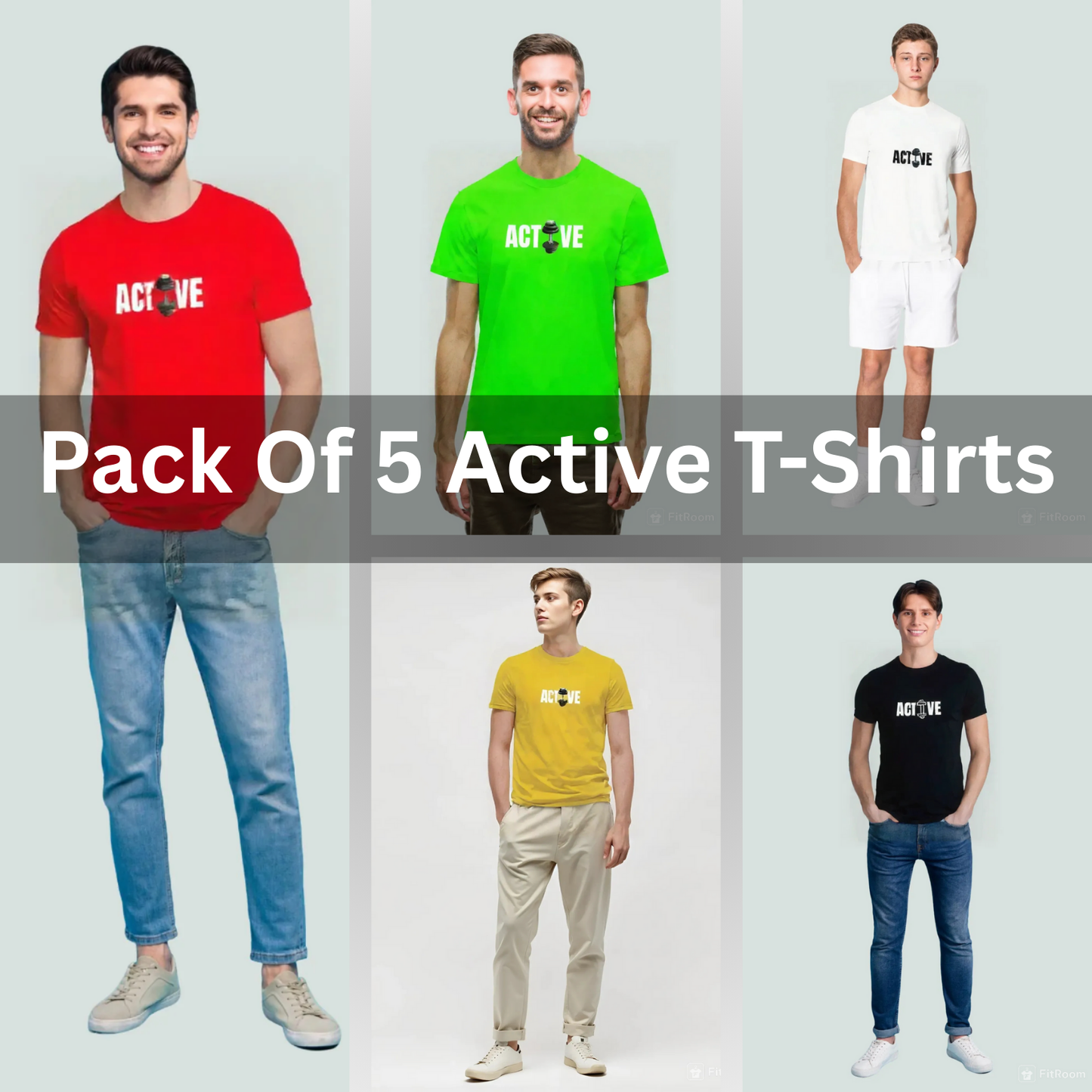 Pack of 5 Premium ActiveWeare T-Shirts – Double the Style, Double the Comfort!