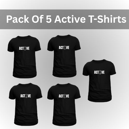 Pack of 5 Premium ActiveWeare T-Shirts – Double the Style, Double the Comfort!