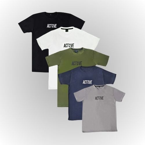 Pack of 5 Premium ActiveWeare T-Shirts – Double the Style, Double the Comfort!