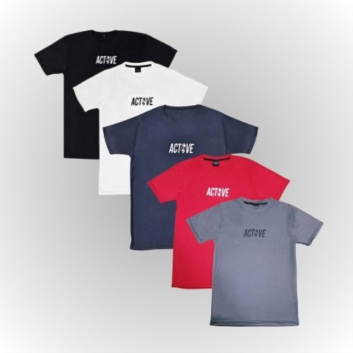 Pack of 5 Premium ActiveWeare T-Shirts – Double the Style, Double the Comfort!